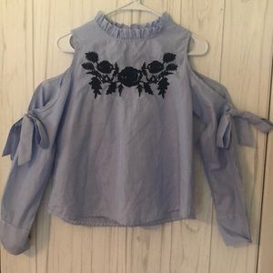 Cute striped off the shoulder top